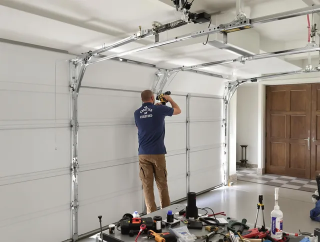Copley Garage Door Repair certified technician performing precision garage door repair in Copley